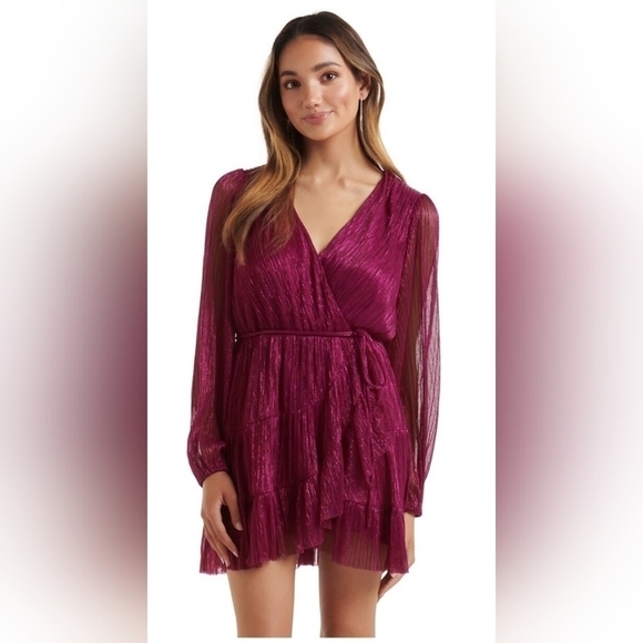 Ever New Fushia Rose Petite Plisse Skater Dress - Picture 1 of 12